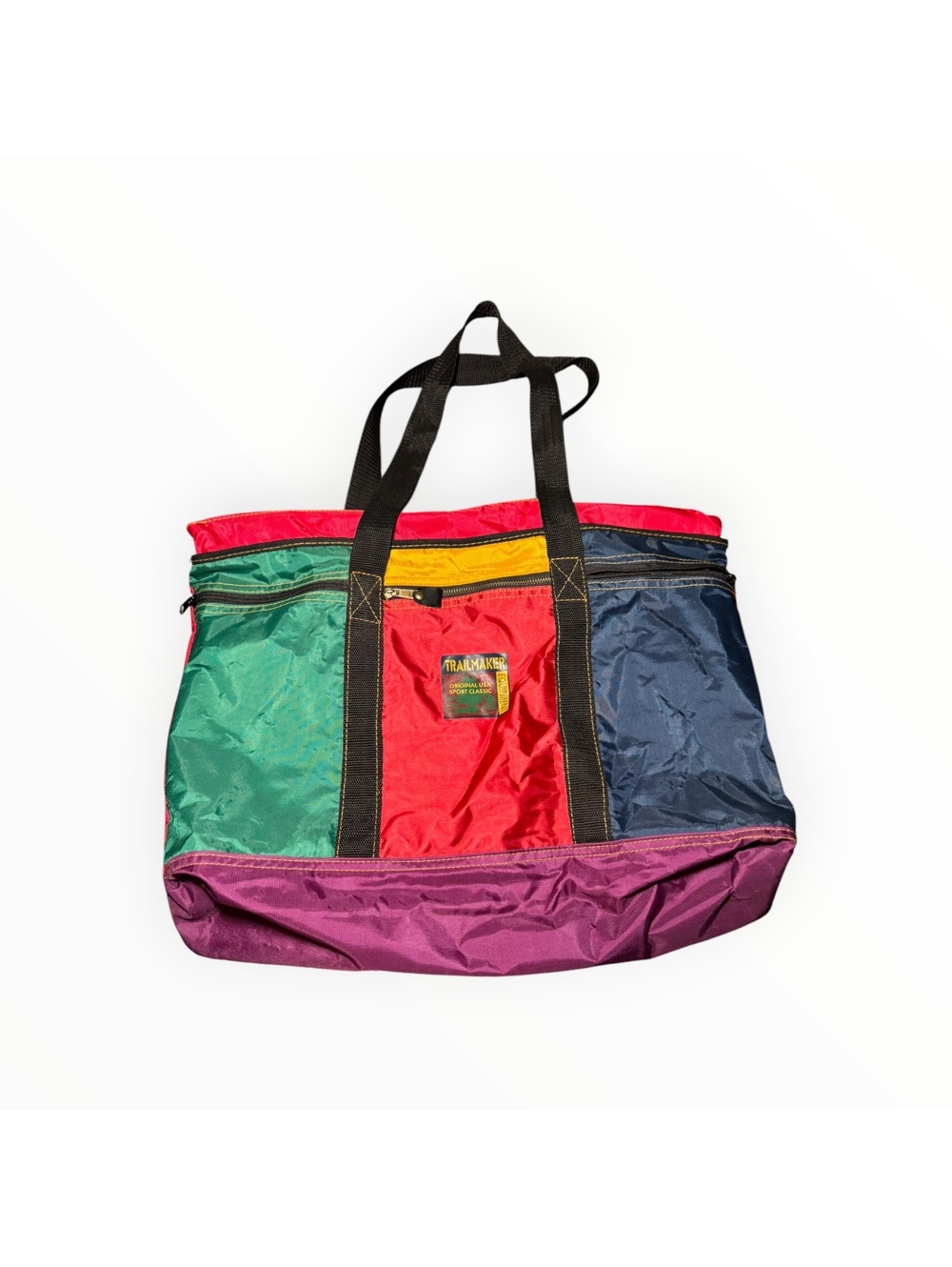 Trailmaker Equipment XL Tote Bag Zipper Retro Vintage 80s Windbreaker Color Blok